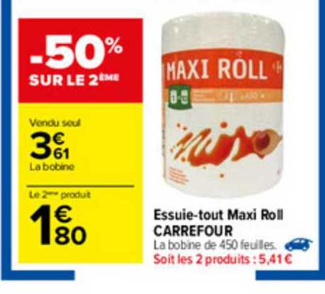 essuie-tout maxi roll carrefour