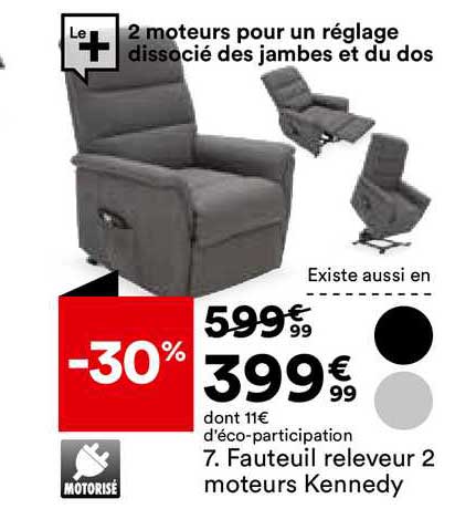 fauteil releveur 2 moteurs kennedy