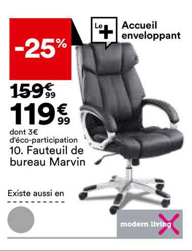 fauteuil de bureau marvin modern living