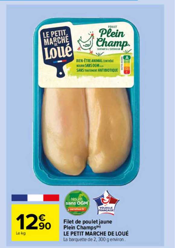 filet de poulet jaune plein champs le petit marche de loué