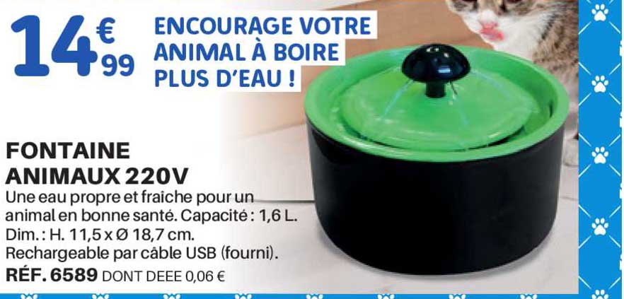 fontaine animaux 220v