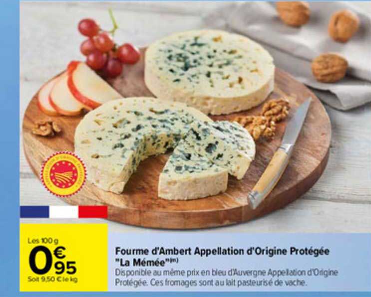 Fourme D'ambert Appellation D'origine Protégée La Mémée