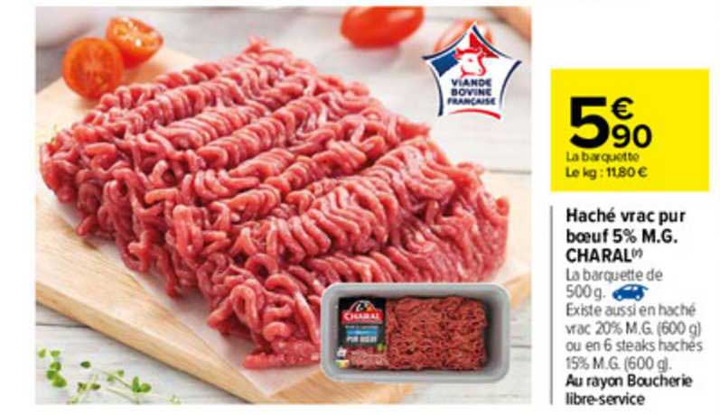 Haché Vrac Pur Boeuf 5% Mg Charal