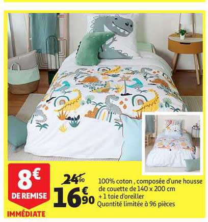 housse de couette de 140 x 200 cm + 1 taie d'oreiller