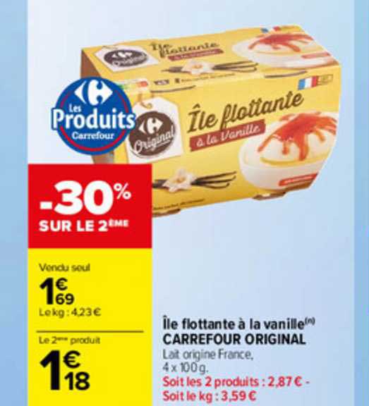 île flottante à la vanille carrefour original