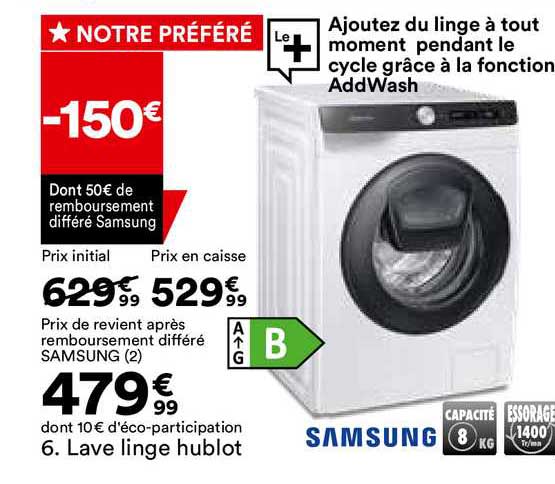 lave linge hublot samsung