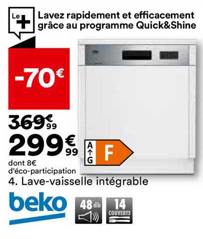 Lave-vaisselle Intégrable Beko