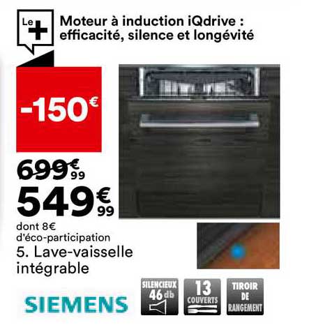 lave-vaisselle intégrable siemens