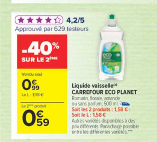 liquide vaisselle carrefour éco planet