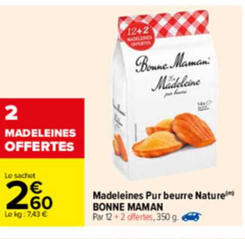 madeleins pur beurre nature bonne maman