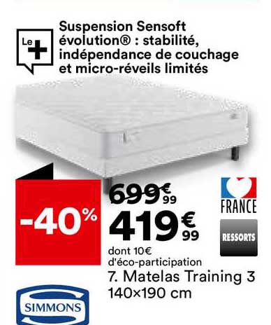 Matelas Training 3 Simmons