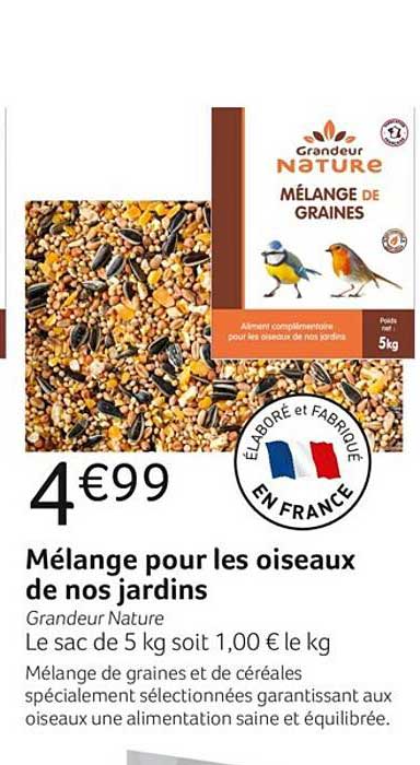 mélange pour les oiseaux de nos jardins grandeur nature