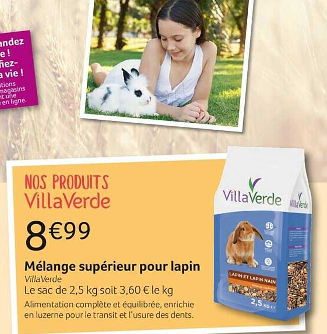 mélange supérieur pour lapin villa verde
