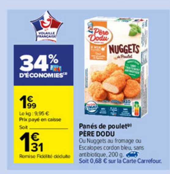 panés de poulet père dodu