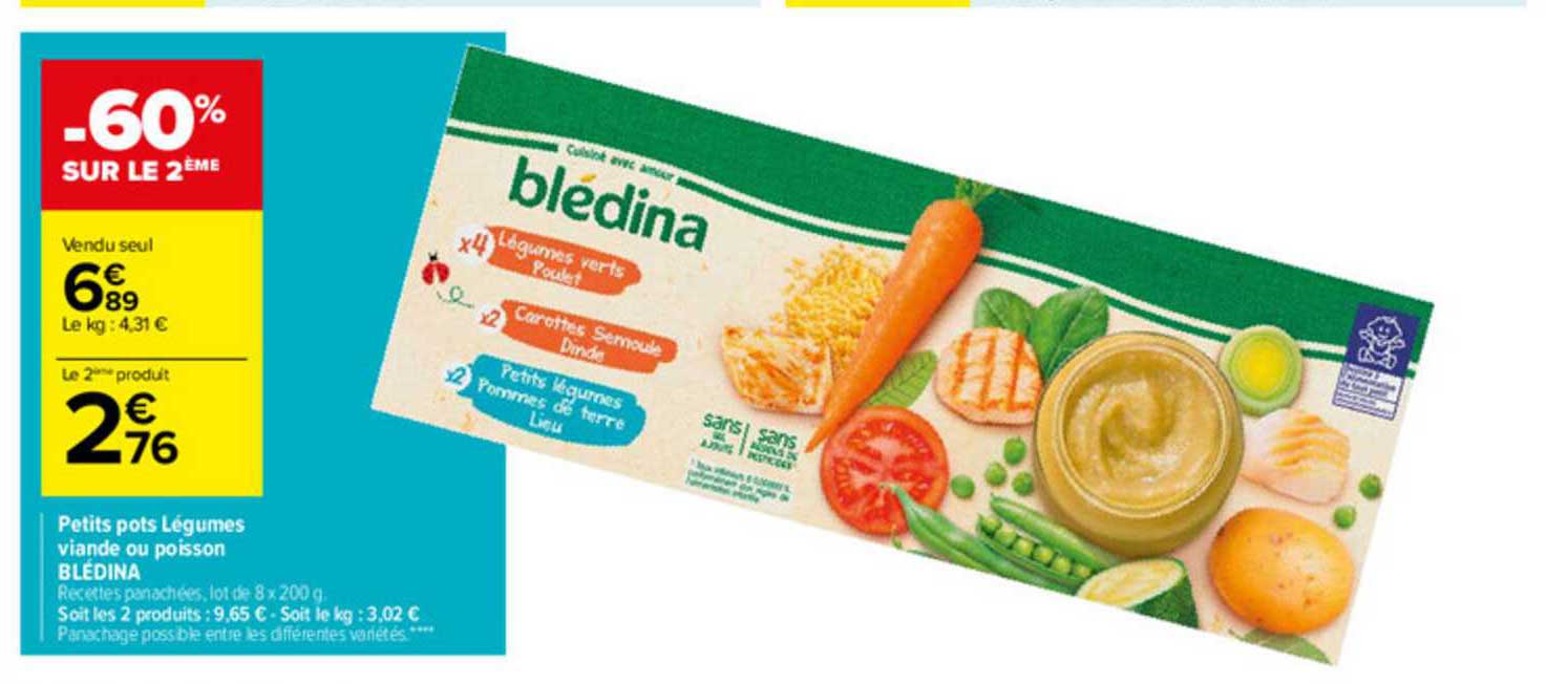 Petits Pots Légumes Viande Ou Poisson Blédina