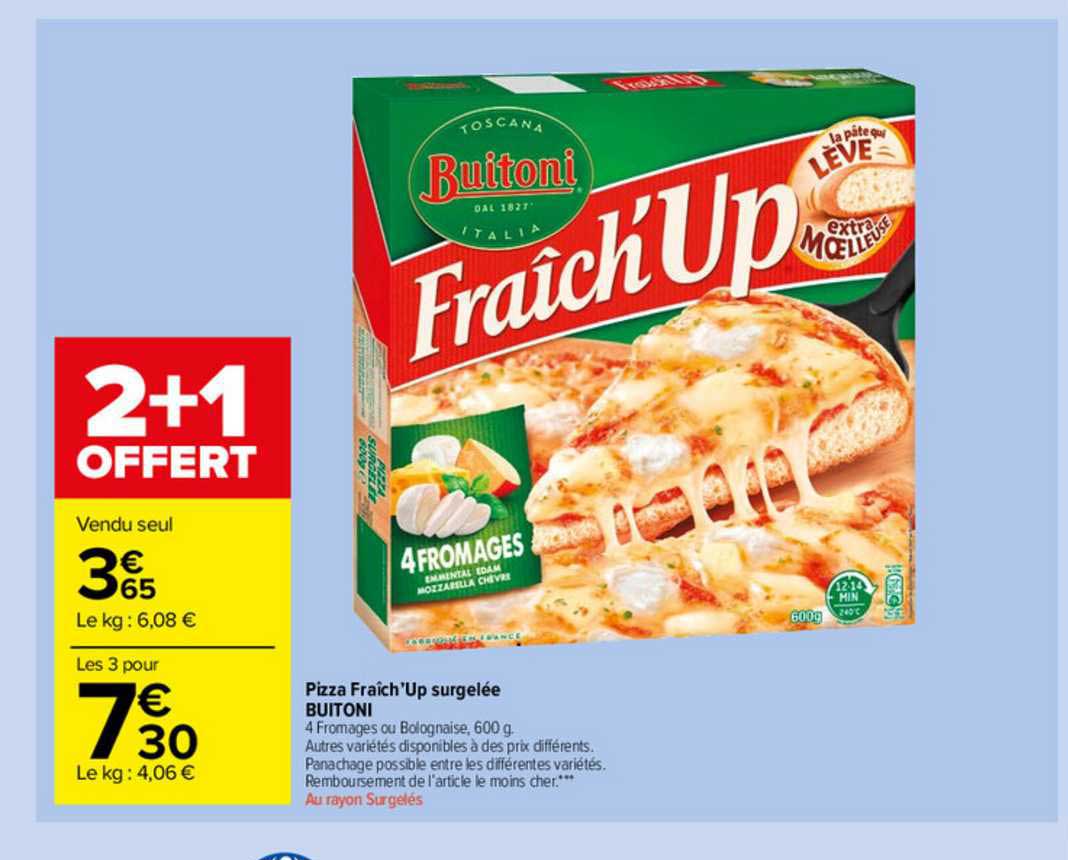 pizza fraîch'up surgelée buitoni