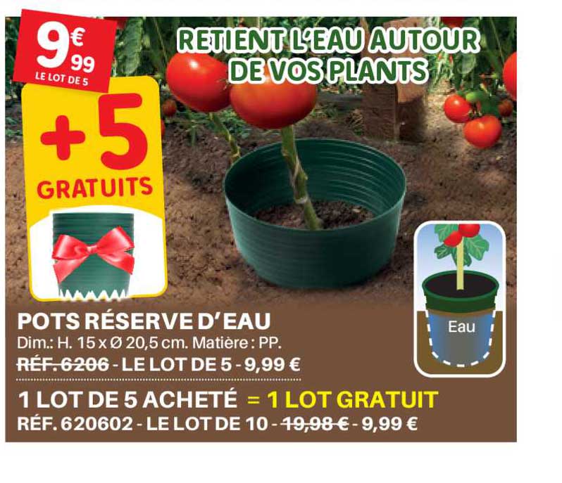 pots réserve d'eau