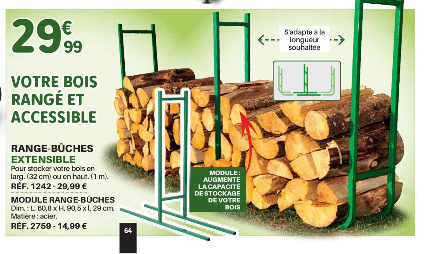 range-bûches extensible, module range-bûches