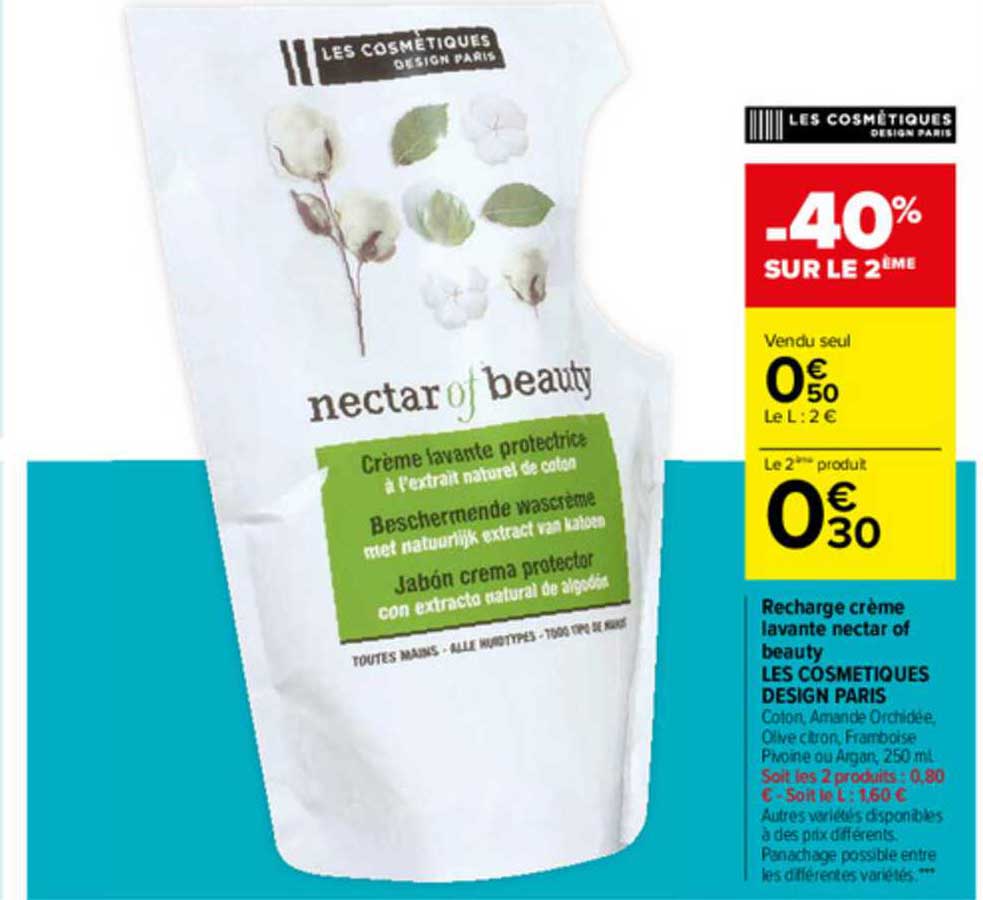 recharge crème lavante nectar of beauty les cosmétiques design paris