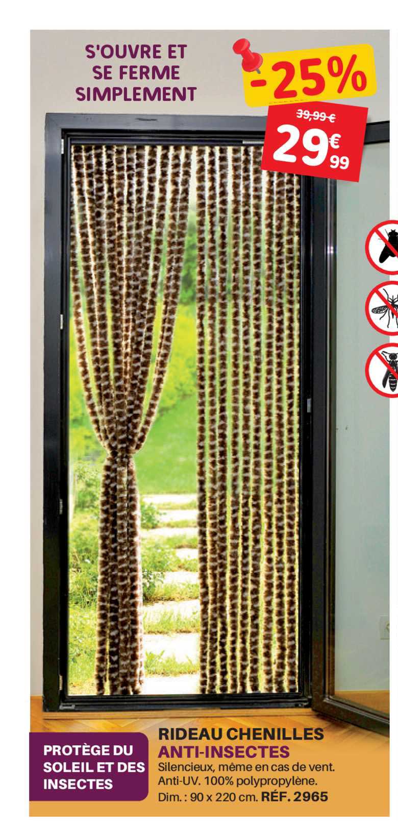 rideau chenilles anti-insectes