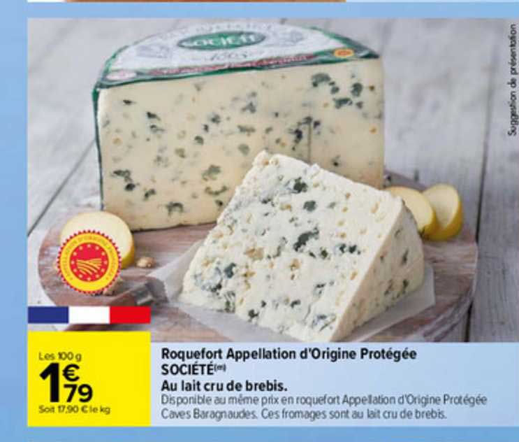 roquefort appellation d'origine protégée société au lait cru de brebis