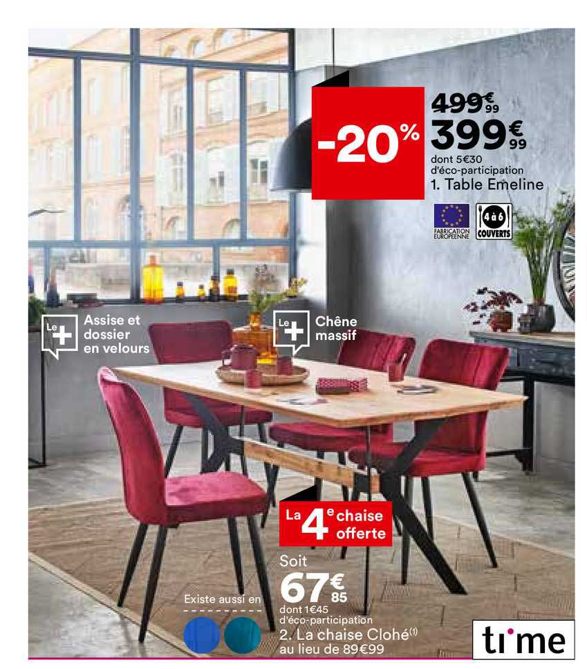 table emeline  ou la chaise clohé