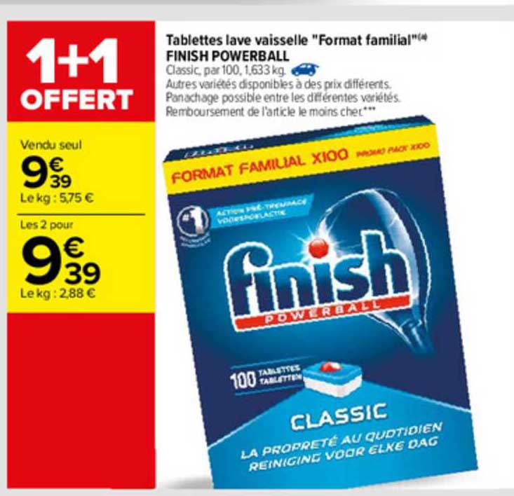 tablettes lave vaisselle "format familial" finish powerball