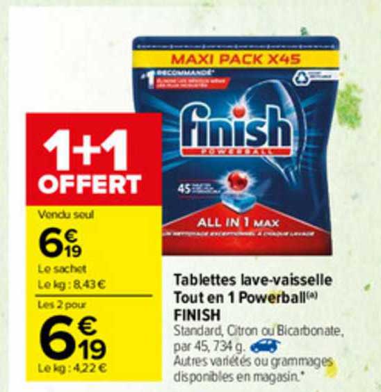 Tablettes Lave-vaisselle Tout En 1 Powerball Finish