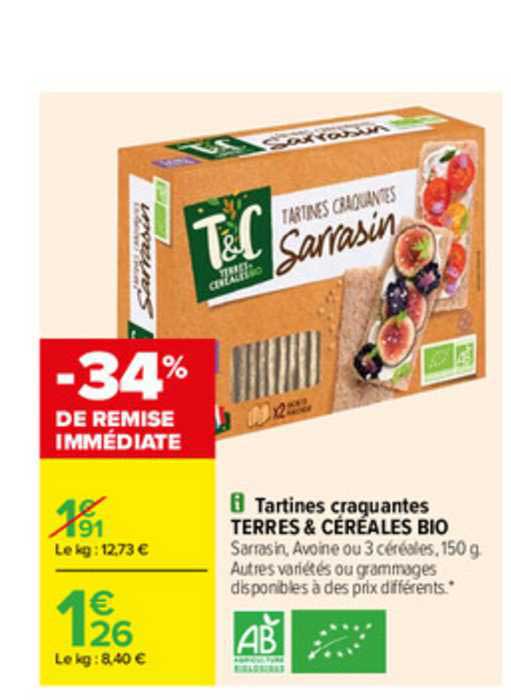Tartines Craquantes Terres & Céréales Bio