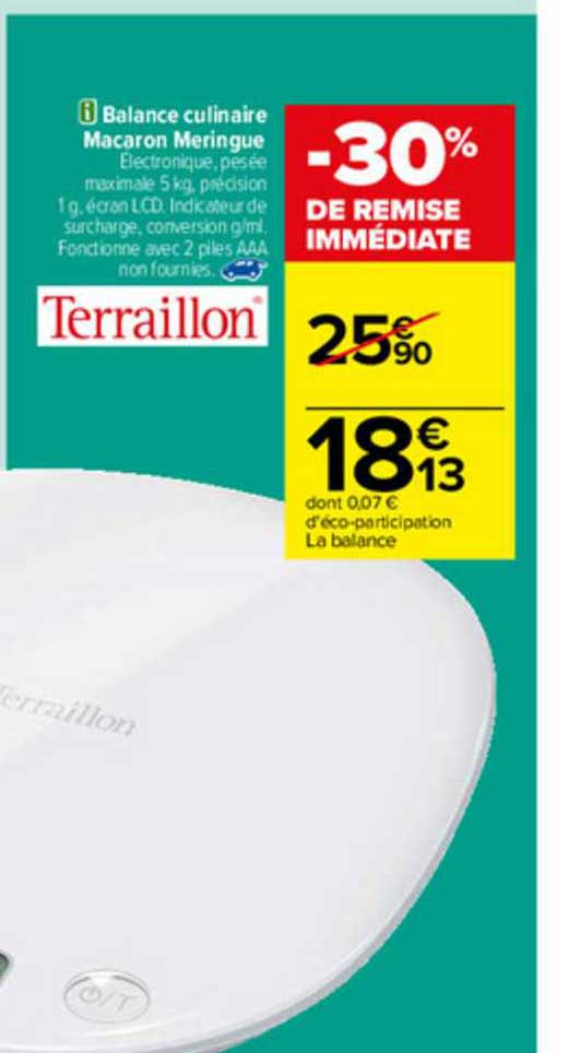 terraillon balance culinaire macaron meringue