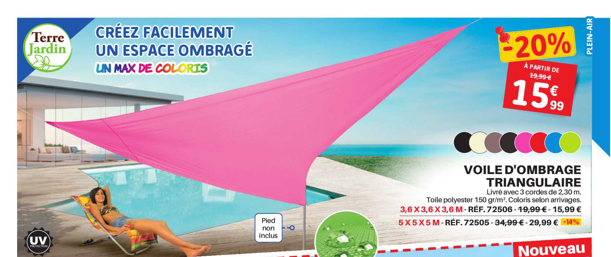 voile d'ombrage triangulaire