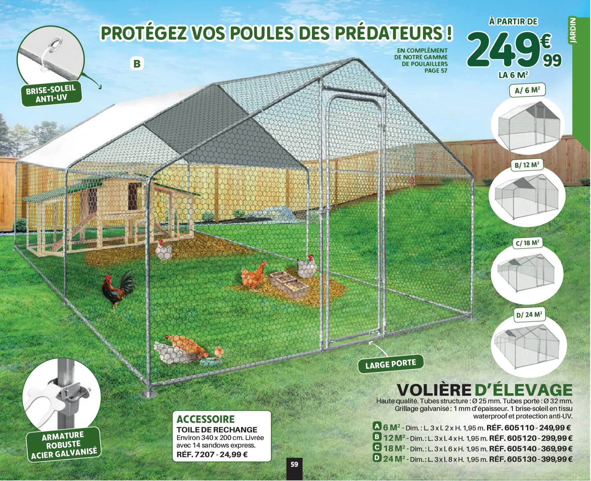 volière d'élevage, accessoire