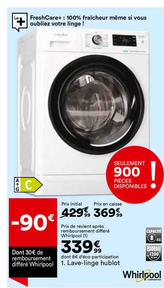 whirlpool lave-linge hublot