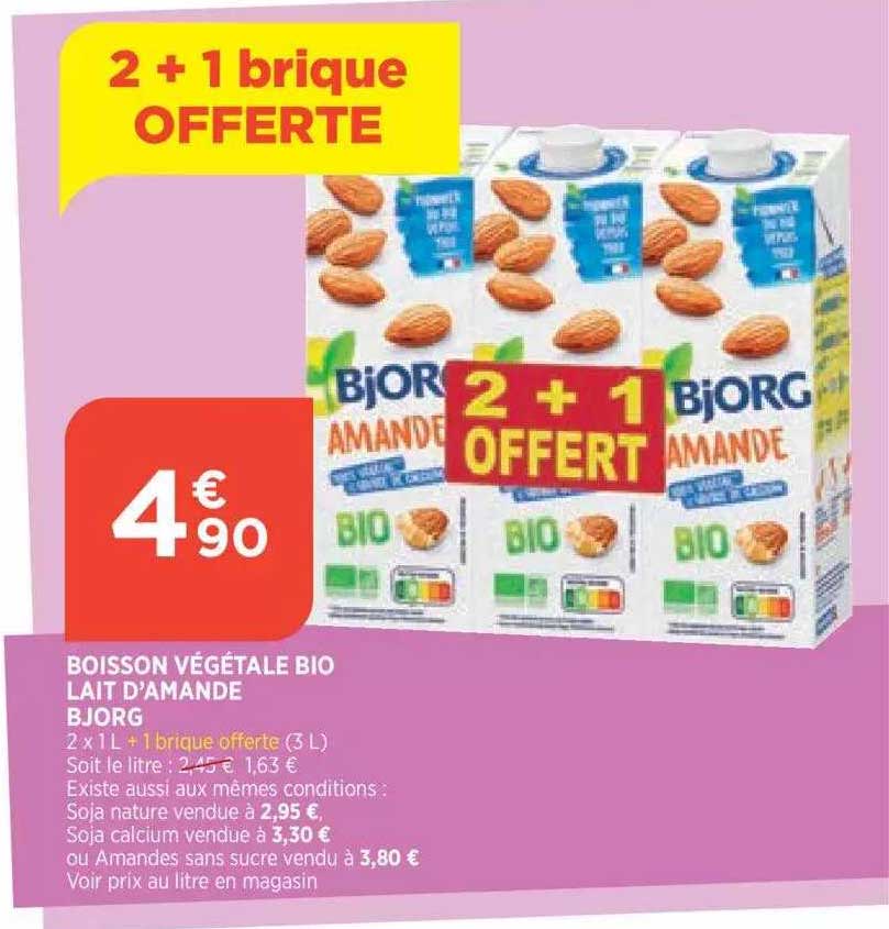 boisson végétale bio lait d'amande bjorg