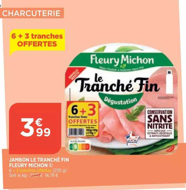 jambon le tranché fin fleury michon