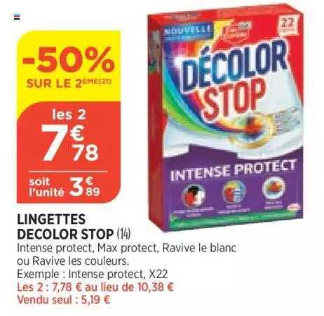 lingettes decolor stop -50% sur le 2ème