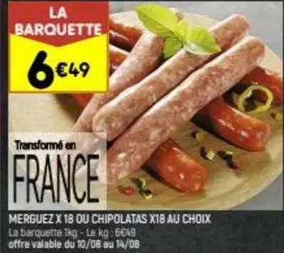 merguez x 18 ou chipolats x18 au choix