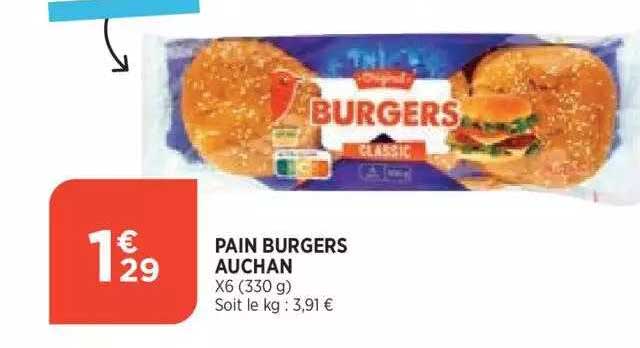 Pain Burgers Auchan