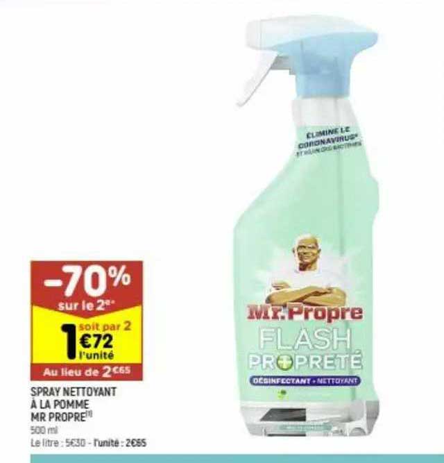 spray nettoyant à la pomme mr propre -70% sur le 2ème