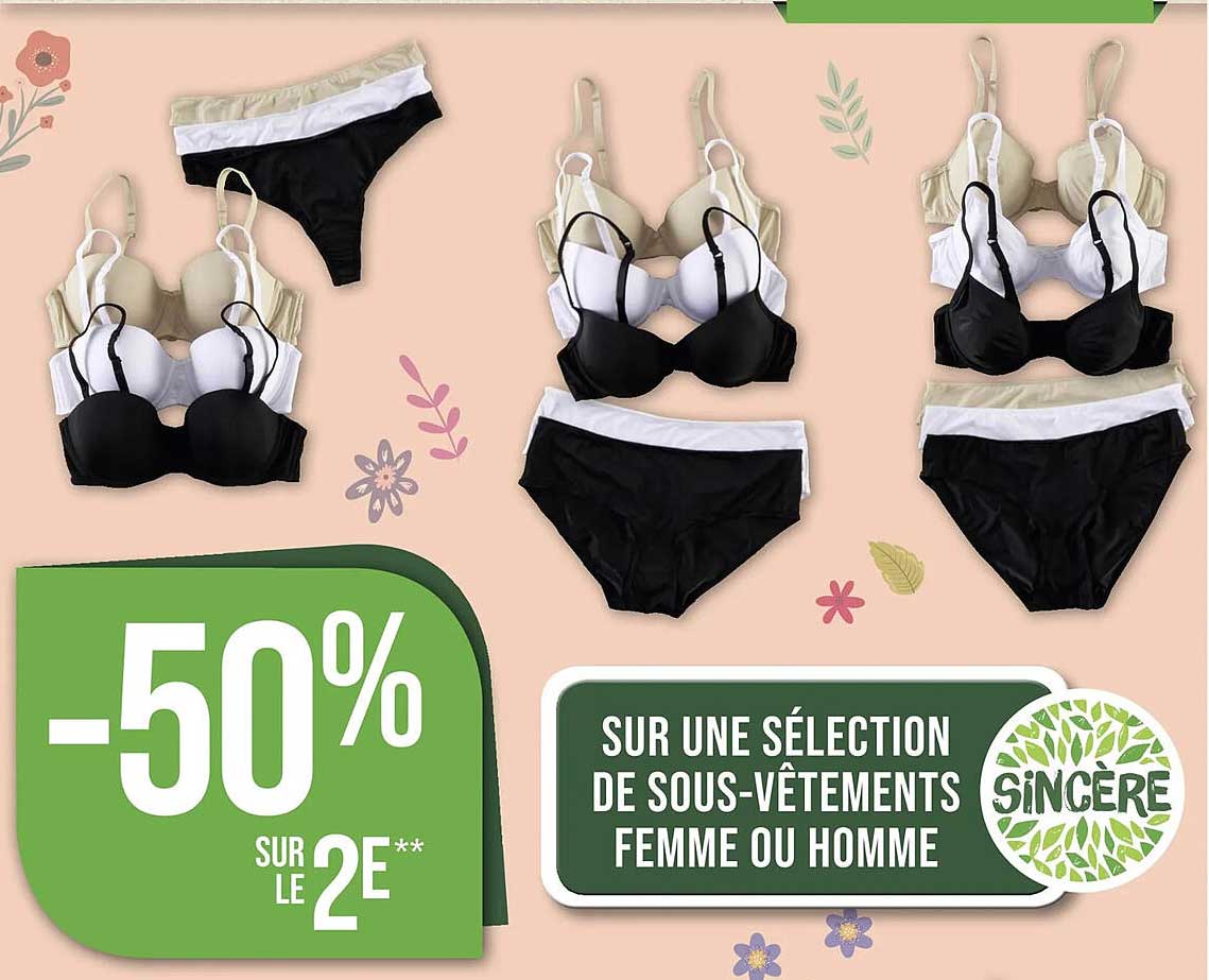 sélection de sous-vêtements femme ou homme