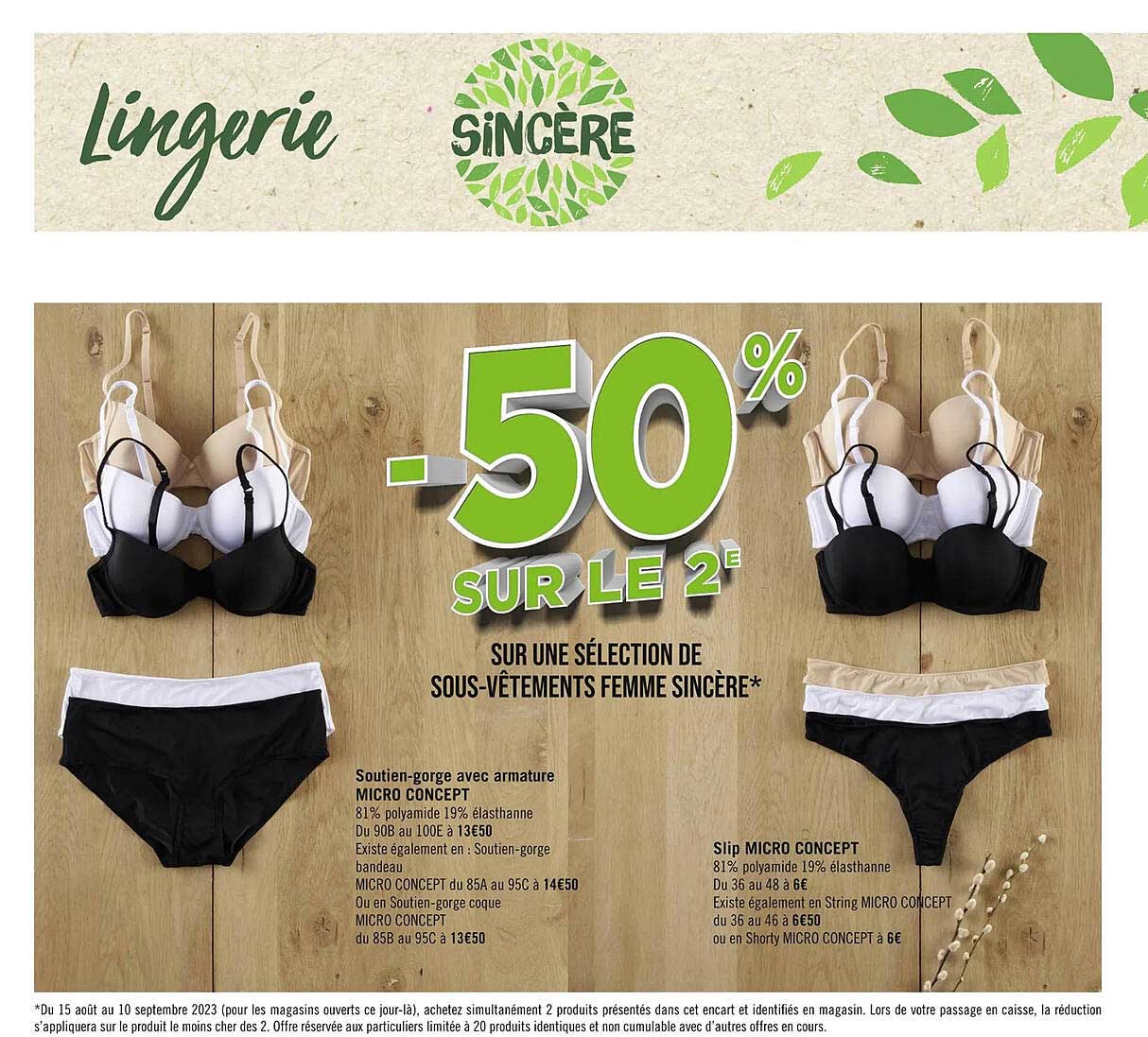 soutien-gorge avec armature micro concept, slip micro concept