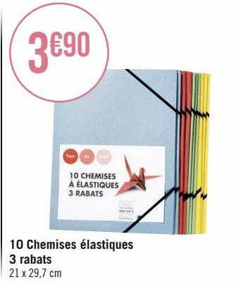 10 Chemises élastiques 3 Rabats