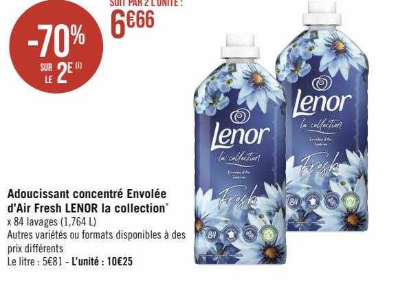 adoucissant concentré envolée d'air fresh lenor la collection