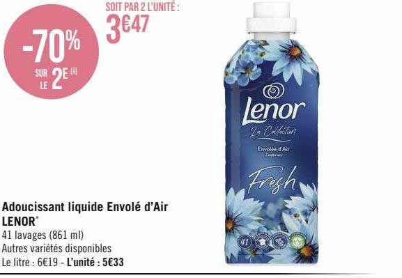 adoucissant liquide envolé d'air lenor
