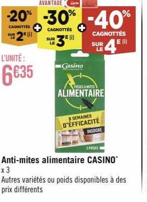 anti-mites alimentaire casino