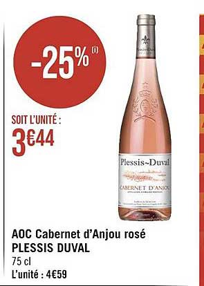 aoc cabernet d'anjou rosé plessis duval
