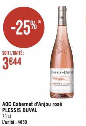 aoc cabernet d'anjou rosé plessis duval