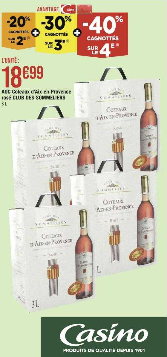 aoc côteaux d'aix-en-provence rosé club des sommeliers