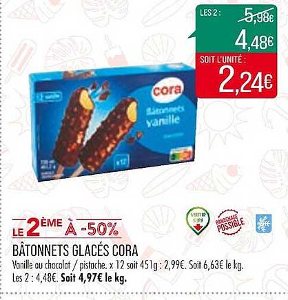 Bâtonnets Glacés Cora