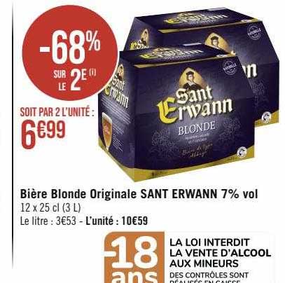 bière blonde originale sant erwann 7% vol.